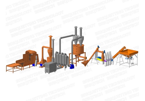 linie peletizare si paie cu uscator